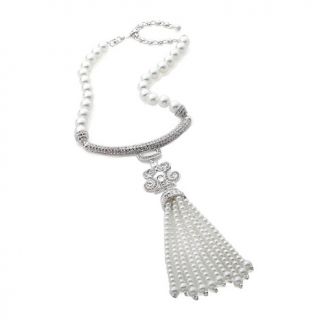  Daus Georgian Simulated Pearl Tassel Drop 15 1/2 Neckla