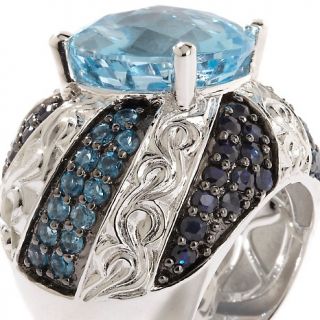  Jewelry Rings Gemstone Yours by Loren 14.26ct Topaz and Sapphire Ring