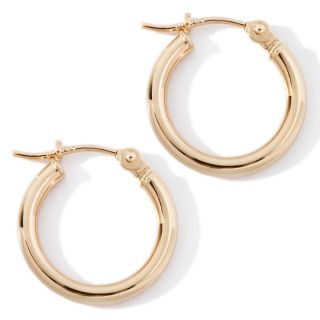 14K Yellow Gold 2x15mm Polished Hoop Earrings