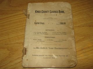 1901 Knox County Savings Bank Edina Missouri Book