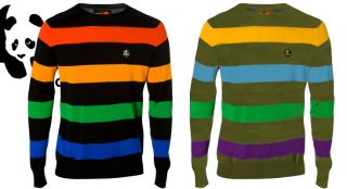Enjoi Barred Crew Sweater Stripes Rainbow NEW