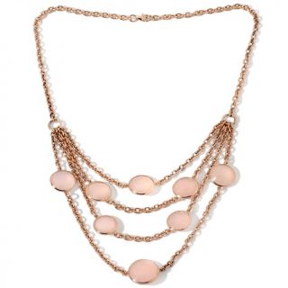 Sima K Pink Chalcedony Rose Vermeil 18 Bib Necklace