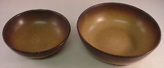 Edith Heath Pottery Brown Stone Serving & Cereal Bowls EXCEL USED