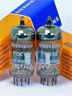 Worlds Best Siemens PCC88 Platinum Matched Pair Tubes for 6DJ8 ECC88