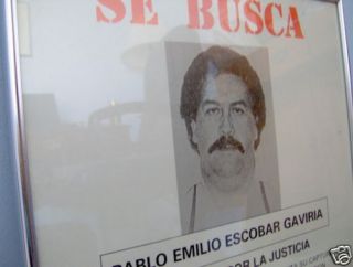   Official Colombian Pablo Escobar Wanted Poster 1 not reproduction