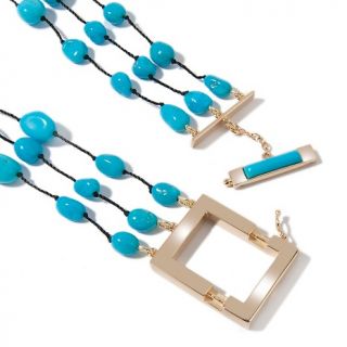  Turquoise Nugget Vermeil 18 Necklace with F