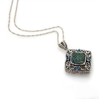  and Blue Topaz Sterling Silver Pendant with 18