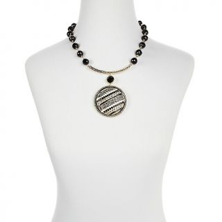 AKKAD Mayfair Crystal and Enamel 19 In Drop Necklace