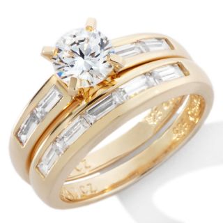 Absolute Round Baguette 2 Ring Set, 6.25mm   1.9ct