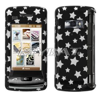 Hard Case Cover for LG enV Touch VX11000 Phone Silver Stars Snap On