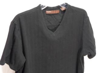 Perry Ellis ⊰웃⊱ Shirt Black V Neck s s Large Mens L