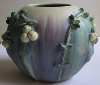 Ephraim Faience Pottery Snowberry Vase 641 Mary Pratt