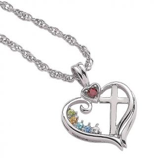  Pendants Heart Birthstone Heart and Cross Pendant with 20 Chain