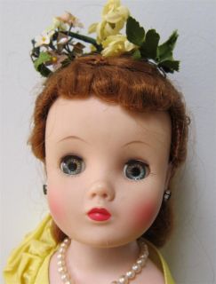 Elise Alexander 1960s Doll in Yellow Taffeta Dress, Shoes, Flowers