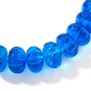  Avis by Iris Apfel Blue Carved Bead 26 Necklace
