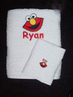 Custom Embroidered Elmo Towel Set Personalized