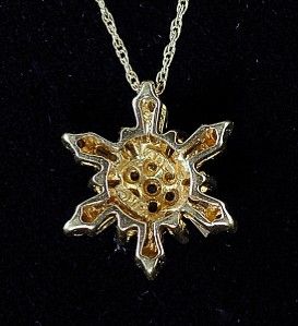 Vintage 14k Gold & Diamond Star/Snowflake Pendant ~ Approx. 3/4 carat