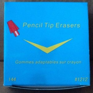 pencil top erasers wedge style box of 144