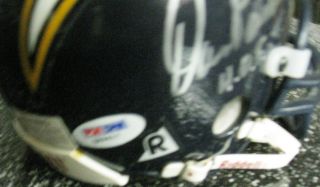 Dan Fouts Signed San Diego Chargers Mini Helmet HOF PSA DNA