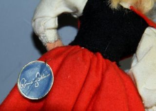 Vtg Ronnaug Petterssen Cloth Bride Doll Norway Foil Hang Tag National
