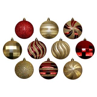 Ball Christmas Tree Ornaments, 18 Pack   Red/Gold