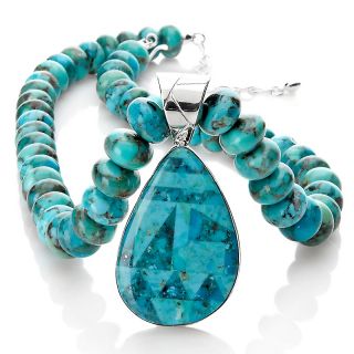  king turquoise inlay pendant with beaded necklace rating 31 $ 204 90