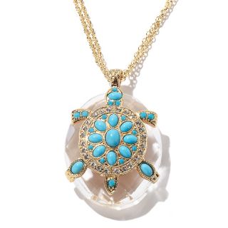  by Adrienne® Turtle Design Crystal Pendant with 27 Chain