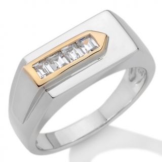 Absolute Mens 2 Tone .32ct Absolute™ Baguette Overlay Band Ring