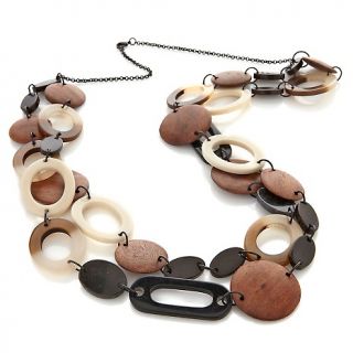   Wood and Resin Double Row 36 1/2 Necklace