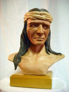 Porcelain Bust By Edward J. Rohn, Apache Indian Limited Edition Mint