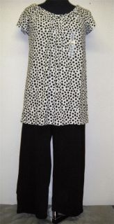 NWT COMPANY Ellen Tracy Womens SMALL 2pc Jersey Knit Short Sleeve