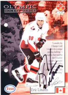 Eric Lindros 1998 Esso Olympic Heroes Signed Auto