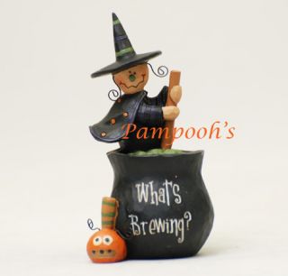 Blossom Bucket Whats Brewing Witch and Cauldron Halloween Decor