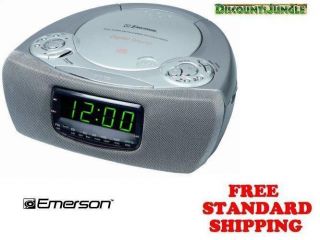 Emerson CKD9905 CKD 9905 Dual Alarm Clock Radio CD Player Silver