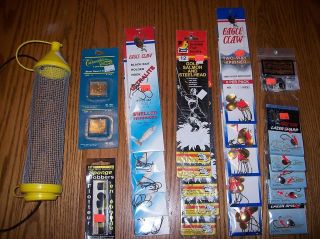 Mixed Lot of 25 Fishing Items Hooks Sinkers Spinners