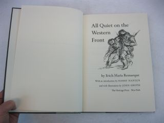 Erich Maria Remarque All Quiet on The Western Front Heritage Press in