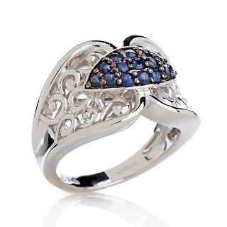 Jewelry Rings Band Wide Victoria Wieck .45ct Sapphire Filigree