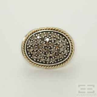 Effy 18K Gold Sterling Silver Diamond Ring Size 6 75