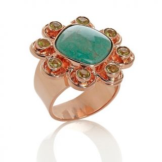Mine Finds by Jay King Anhui Turquoise and Peridot Copper Ring