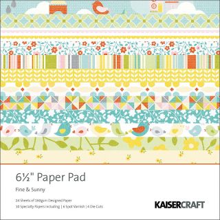  Kaisercraft Fine and Sunny Paper Pad 6 1/2 x 6 1/2   40 Sheets