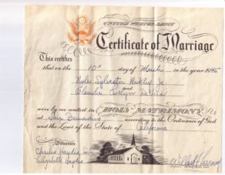  Certificate of Marriage Nyle Sylvester Mikley Blanclu Evelyn De Vus