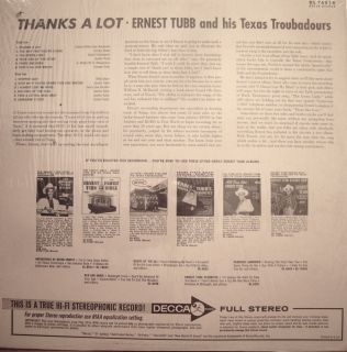 Ernest Tubb Thanks A Lot LP Original Decca DL 74514 VG Shrink Wrap