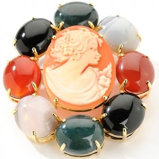 Amedeo NYC Giuseppina Colors of Agate Cameo Pin/Pendant at