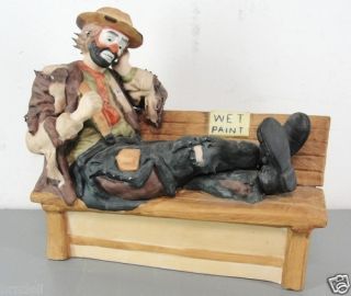 Emmett Kelly Jr Clown Limited Edition Wet Paint Park Bench Figurine