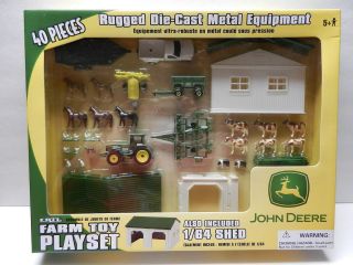 ERTL 164 *JOHN DEERE* 40 Pieces FARM TOY PLAY SET *Tractors Truck