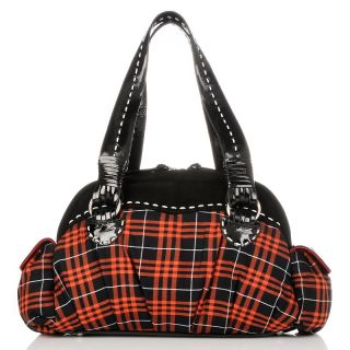 Loulou de la Falaise Plaid Satchel with Leather Trim