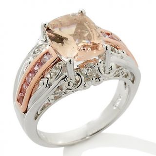  peach morganite and gemstone 2 tone ring note customer pick rating 41