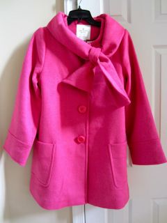 Kate Spade Elsie Swing Coat Snapdragon Pink Bow Scarf Neck Mona Style