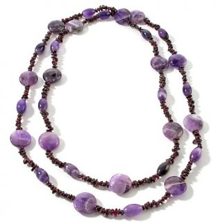 Jay King Cape Amethyst and Garnet 49 1/2 Beaded Necklace