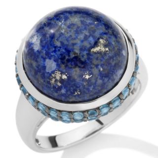 Opulent Opaques Blue Lapis and Swiss Blue Topaz Sterling Silver Ring